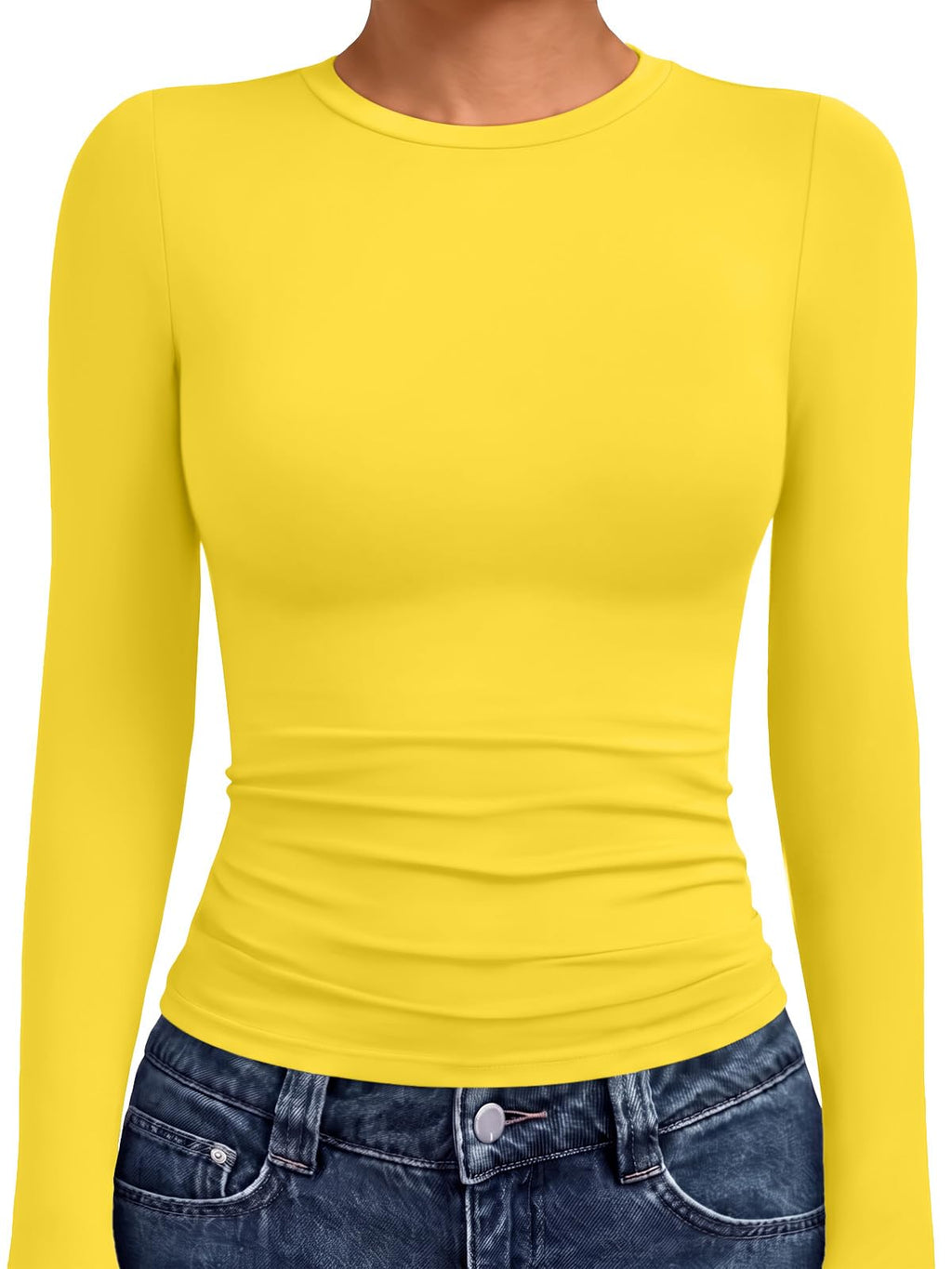 AUTOMET Womens Crew Neck Long Sleeve Shirts Compression Underscrubs Tops