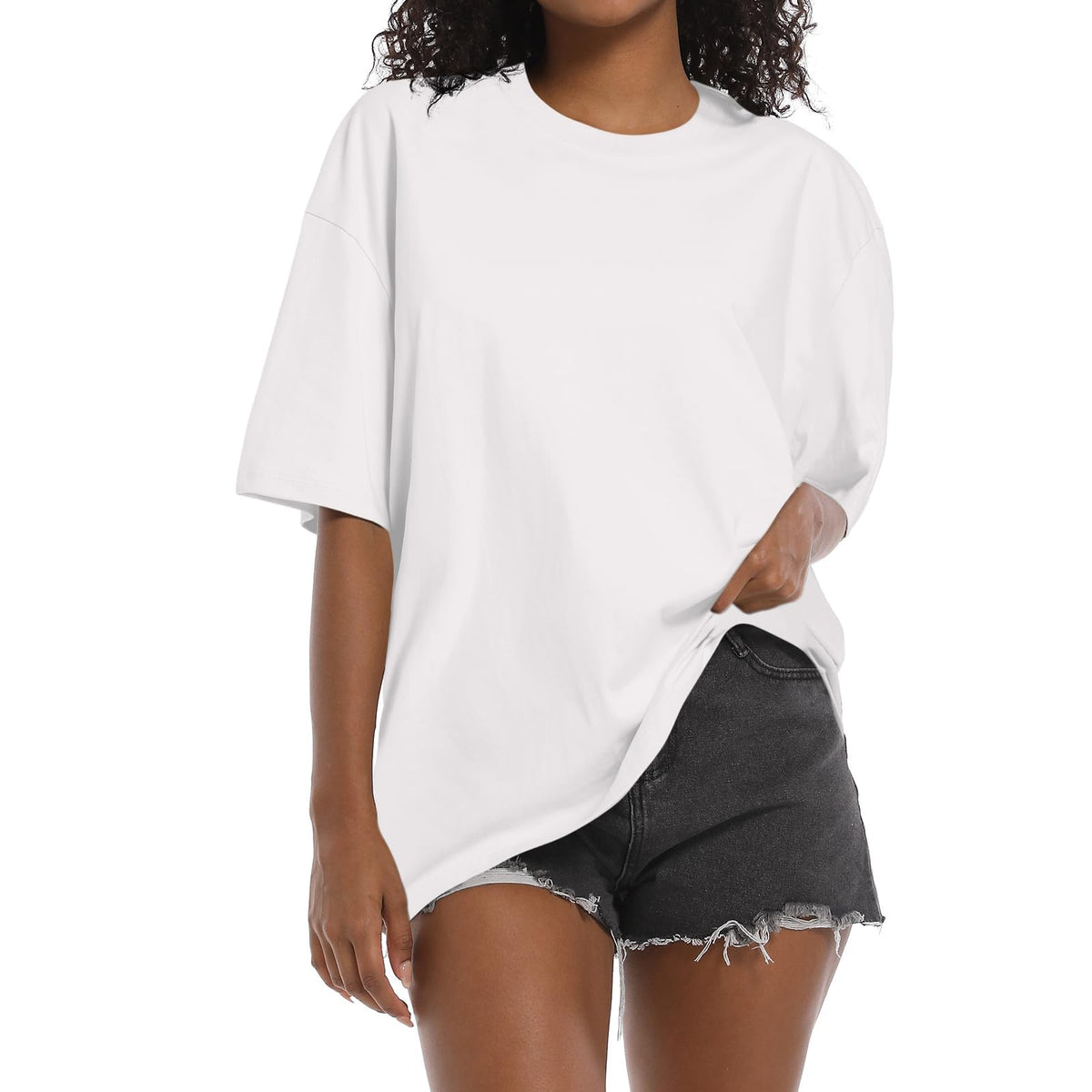 Womens Washed Vintage Oversized T-Shirt Baggy Workout Tops Short Sleeve Cotton Tshirts Streetwear Boyfriend Tee