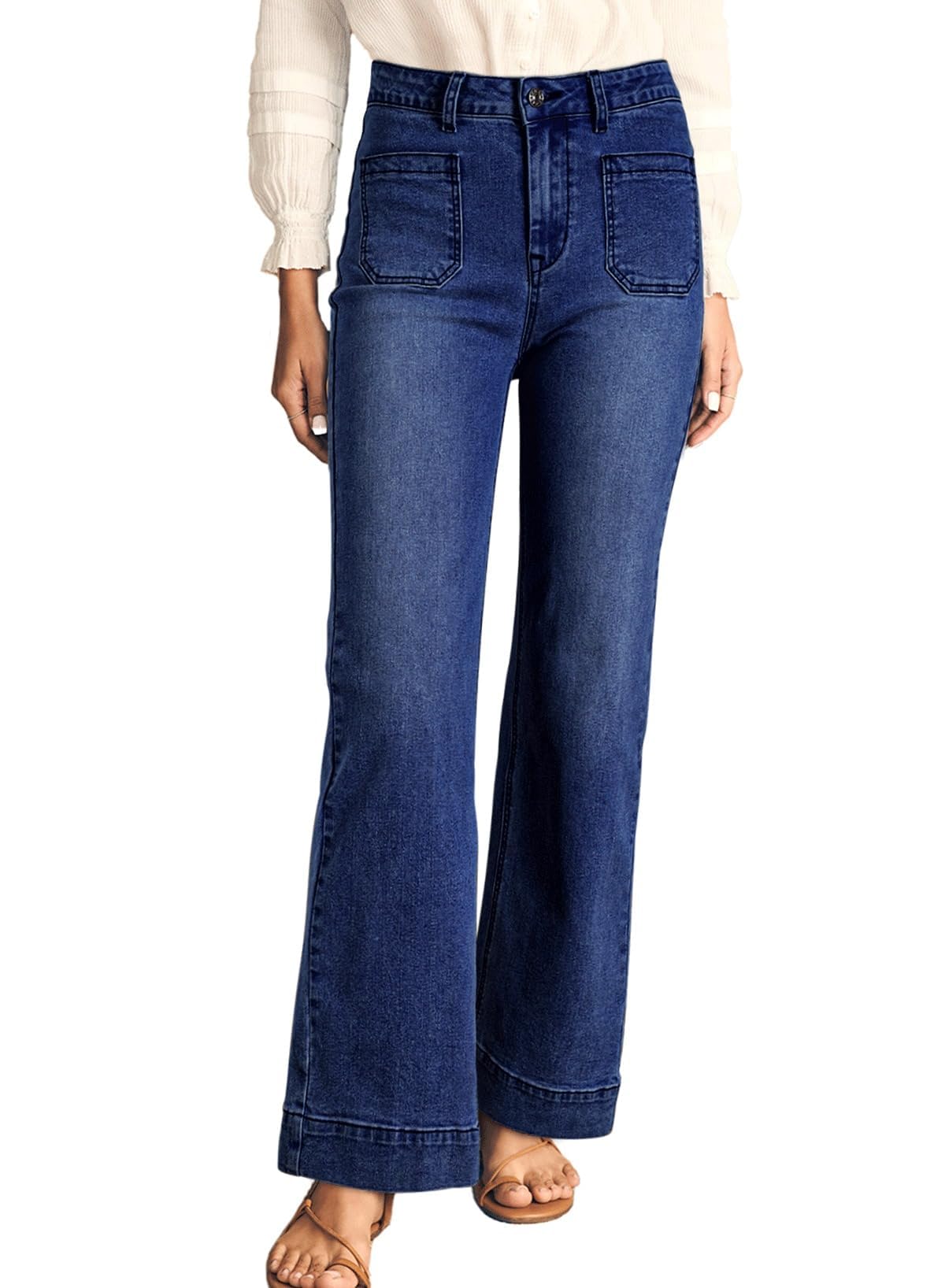Astylish Women's Wide Leg Jeans High Waisted Denim Pants