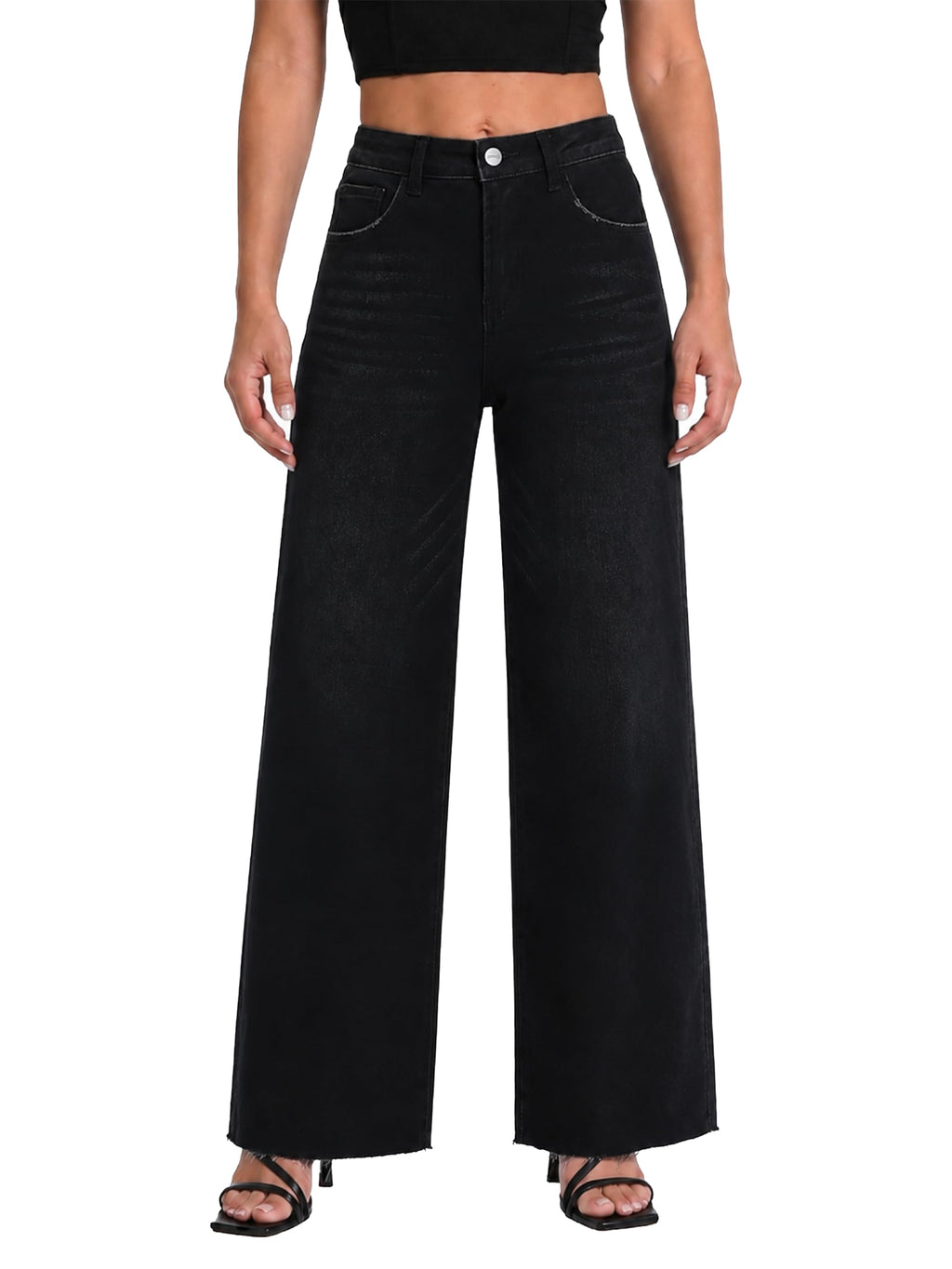 ONESO Wide Leg Jeans for Women High Waisted Stretchy Baggy Denim Pants