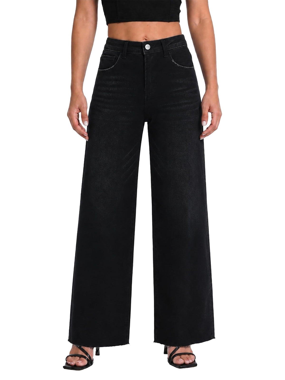 ONESO Wide Leg Jeans for Women High Waisted Stretchy Baggy Denim Pants