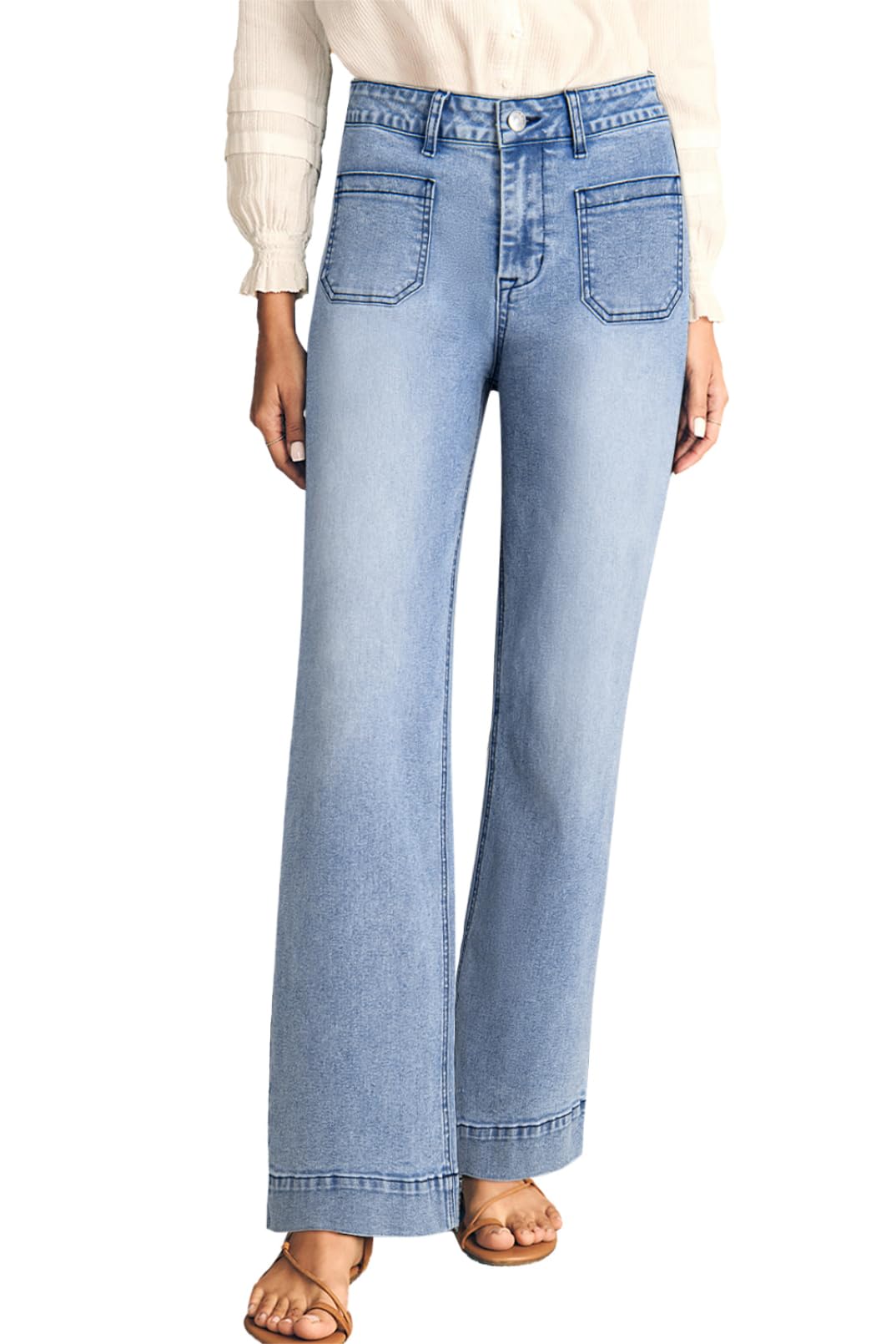 Astylish Women's Wide Leg Jeans High Waisted Denim Pants