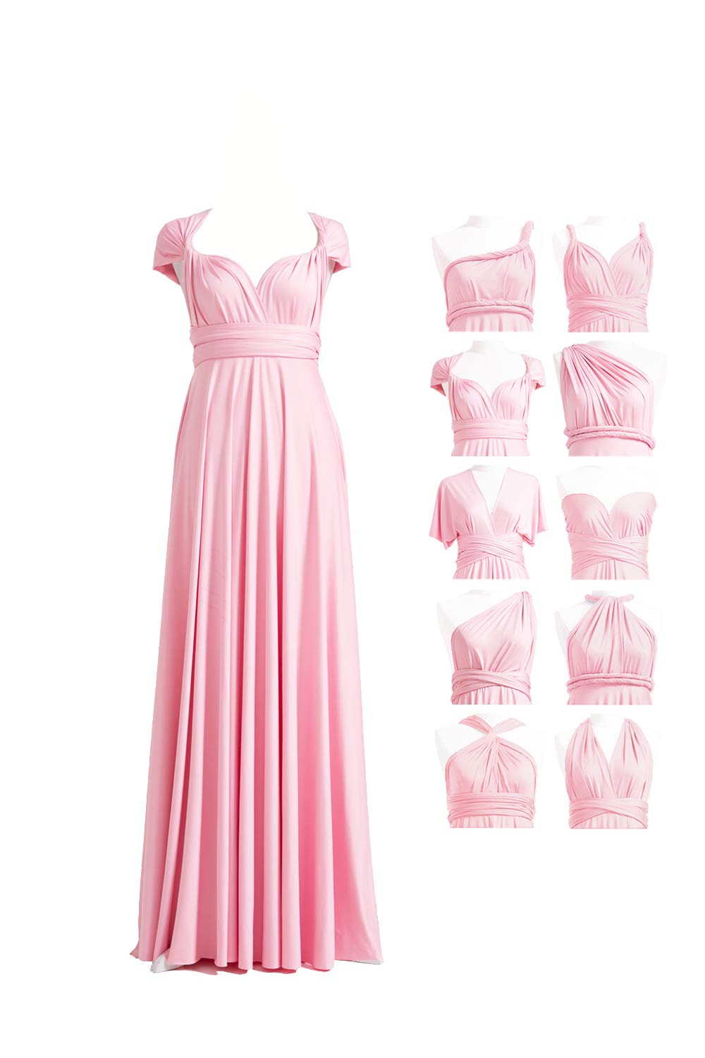 72styles Maxi Infinity Dress for Bridesmaids, Convertible Multi-Way Wrap