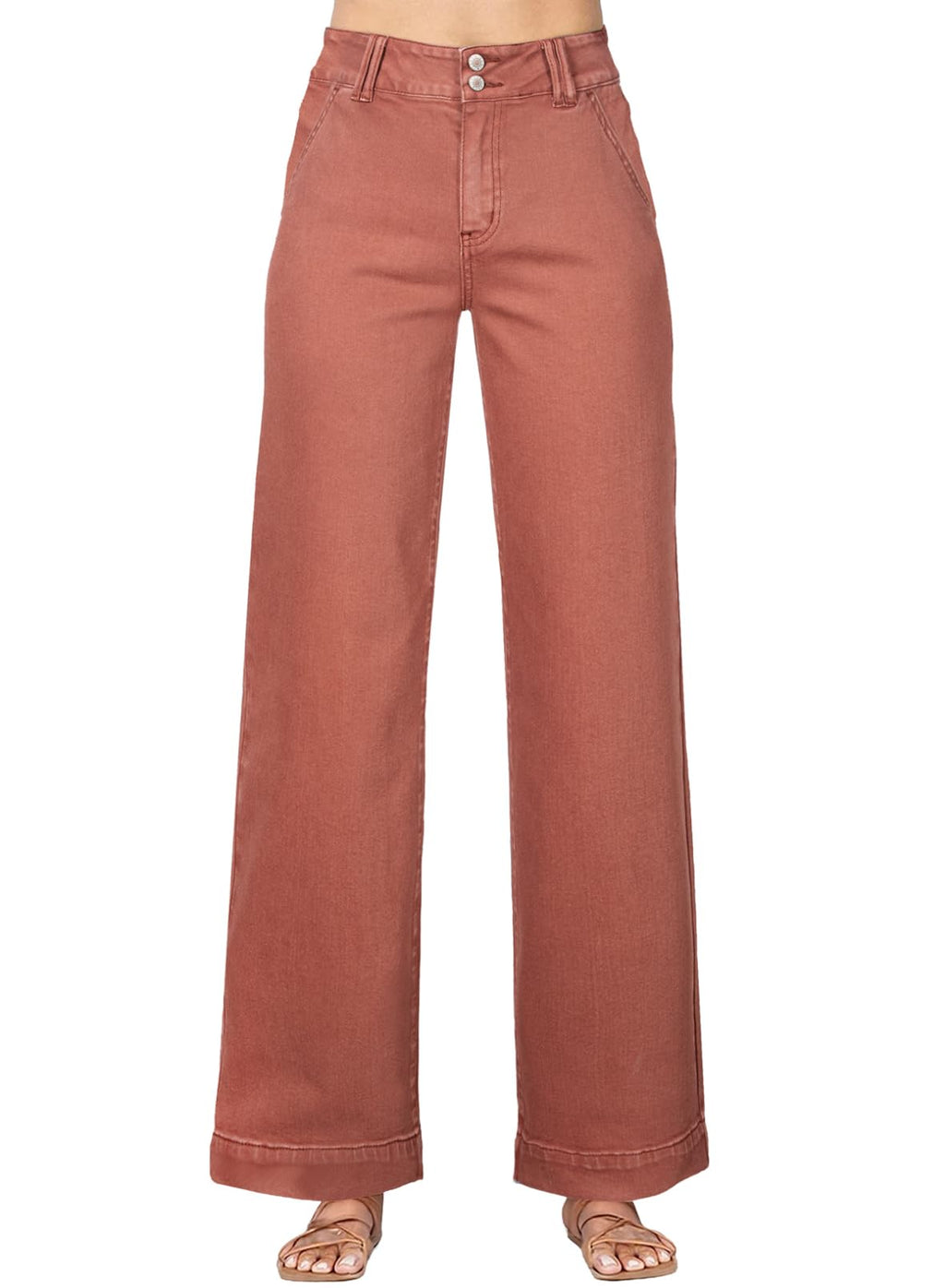 Astylish Women's High Waisted Wide Leg Straight Jeans