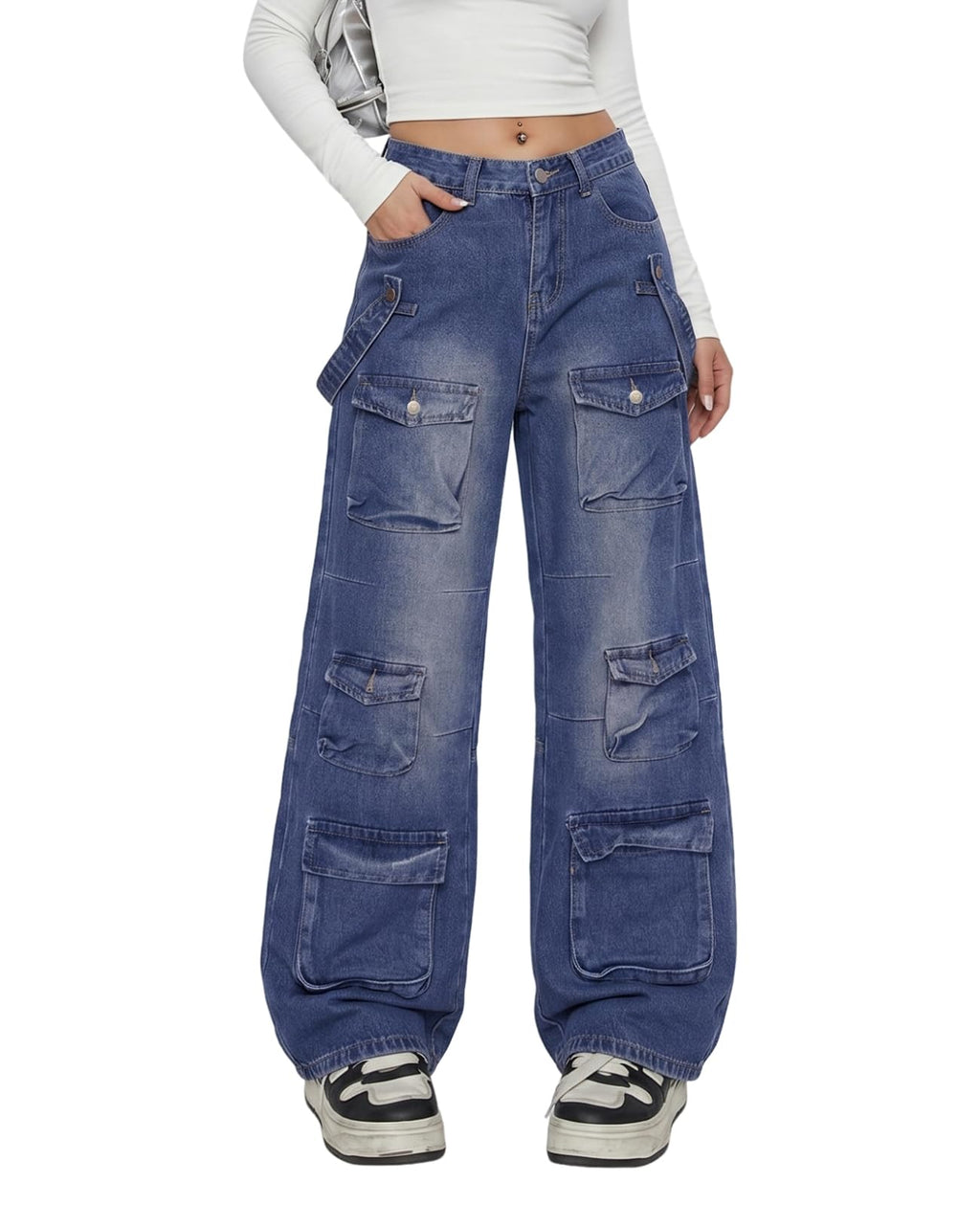 Cargo Jeans for Women Low Waist Baggy Pants Y2k