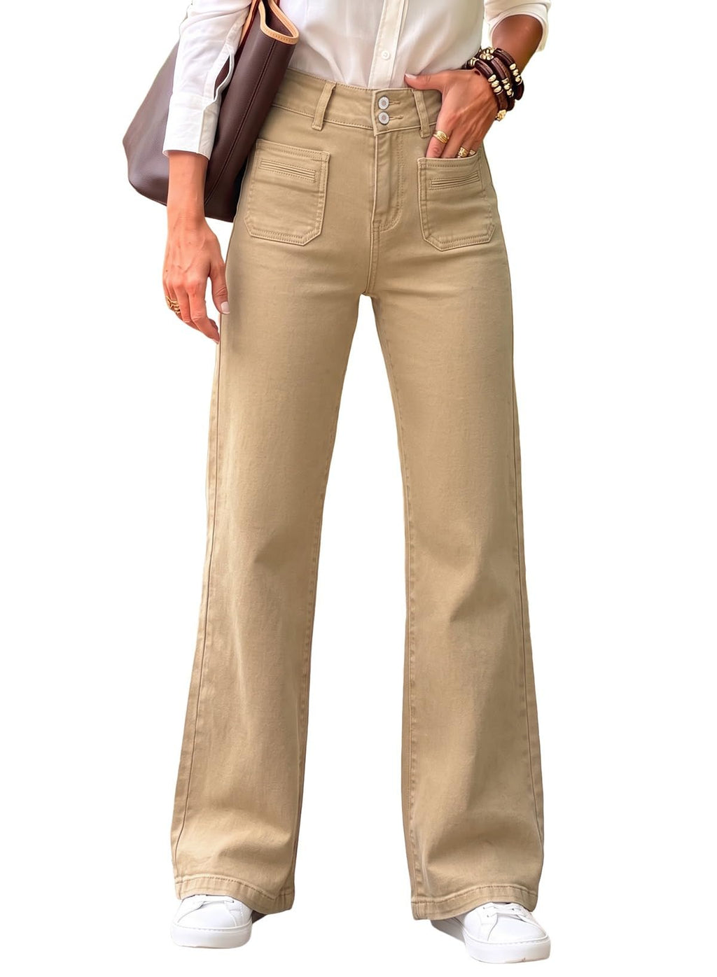 Sidefeel Women's Wide Leg Jeans High Waisted Denim Pants