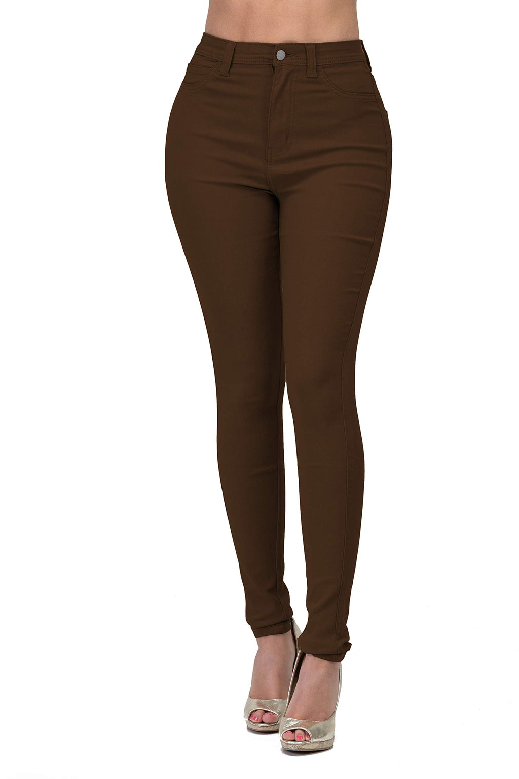 High Waisted-Rise Colored Stretch Skinny Destroyed Ripped Distressed Jeans for Women Olive Mustard RED