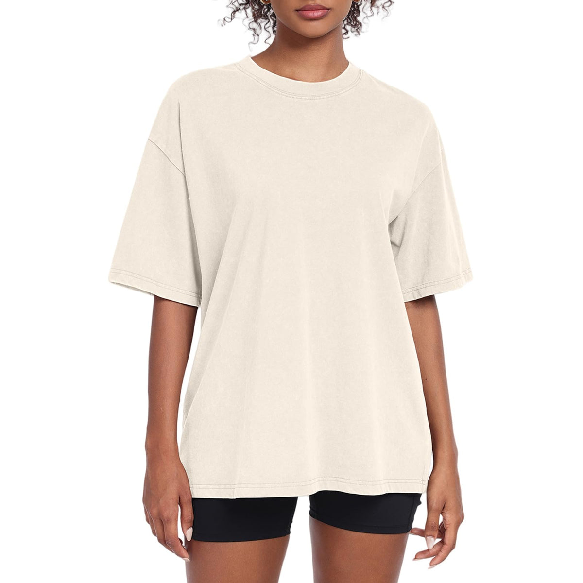 Womens Washed Vintage Oversized T-Shirt Baggy Workout Tops Short Sleeve Cotton Tshirts Streetwear Boyfriend Tee