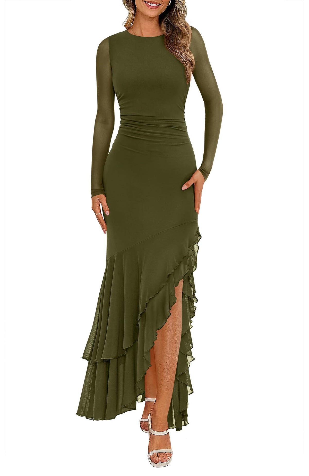 BTFBM Women's Maxi Dresses Fall 2026 Long Sleeve Wedding Guest Dress