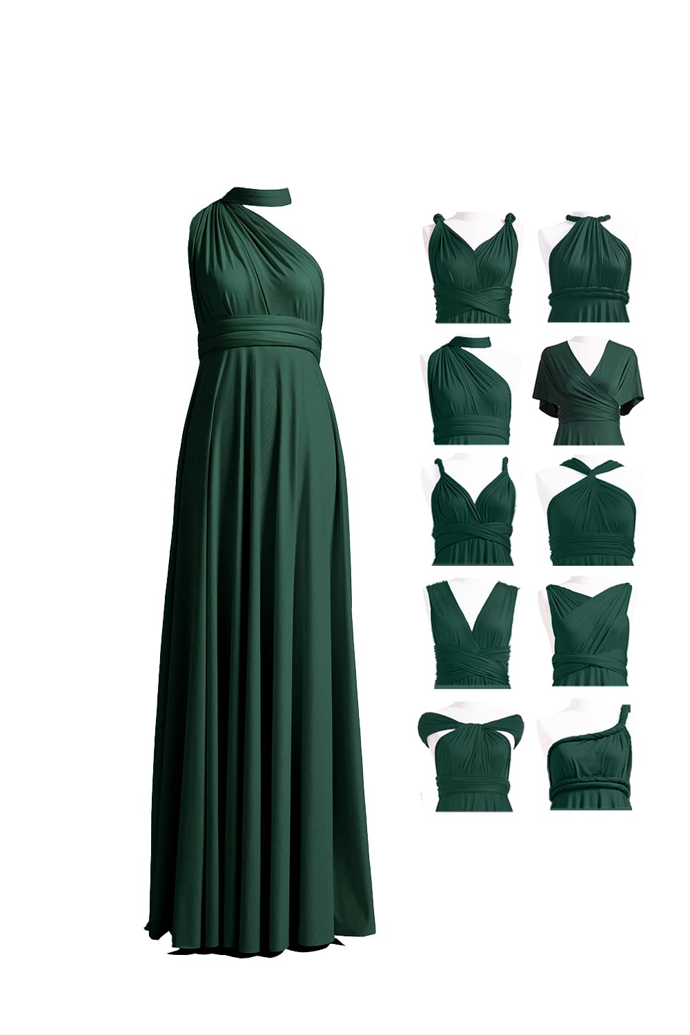 72styles Maxi Infinity Dress for Bridesmaids, Convertible Multi-Way Wrap