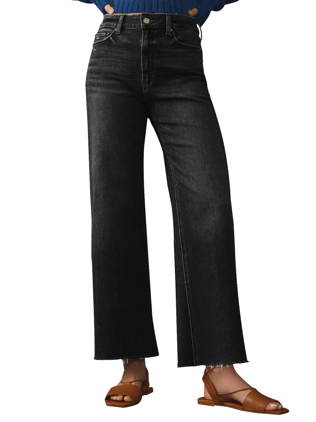 KUNMI Jeans for Women Wide Leg Baggy High Waist Boyfriends Straight Leg Stretchy Denim Pants Trendy Fall 2026