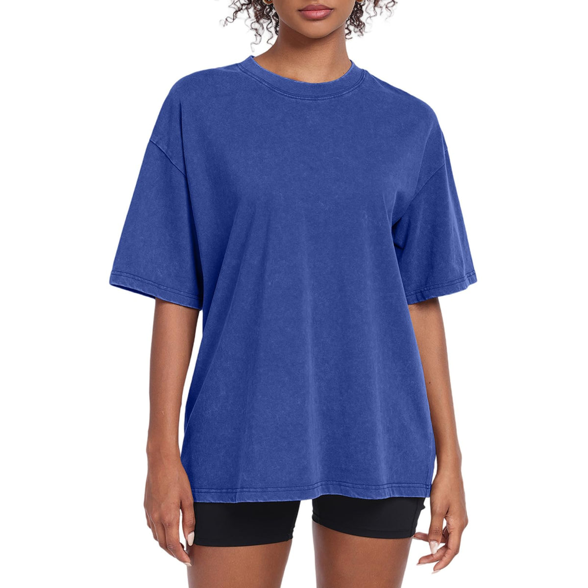 Womens Washed Vintage Oversized T-Shirt Baggy Workout Tops Short Sleeve Cotton Tshirts Streetwear Boyfriend Tee