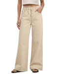 GRAPENT Wide Leg Jeans for Women Stretch High Wasited Elastic Waist Bell Bottom Baggy Y2K Pants