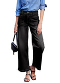Sidefeel Wide Leg Jeans for Women High Waisted Stretchy Ankle Denim Pants