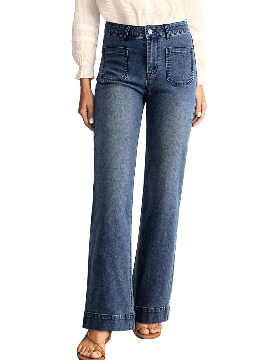 Astylish Women's Wide Leg Jeans High Waisted Denim Pants