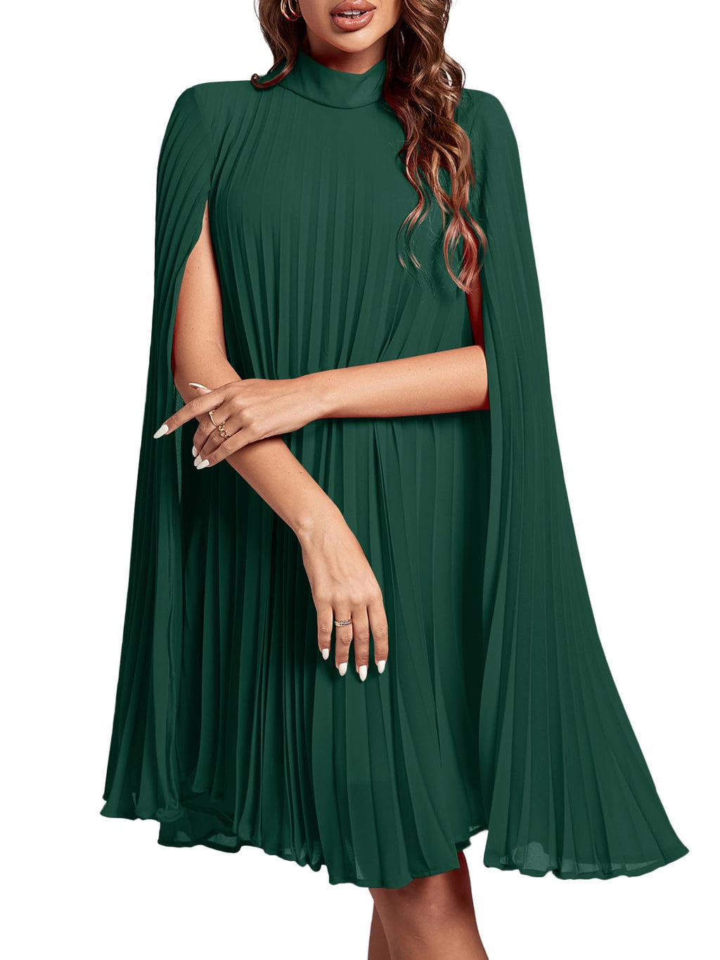 Rooscier Women's Cloak Sleeve Party Midi Dress