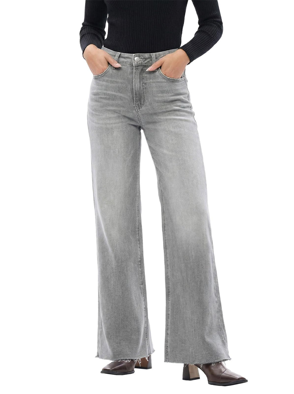 ONESO Wide Leg Jeans for Women High Waisted Stretchy Baggy Denim Pants