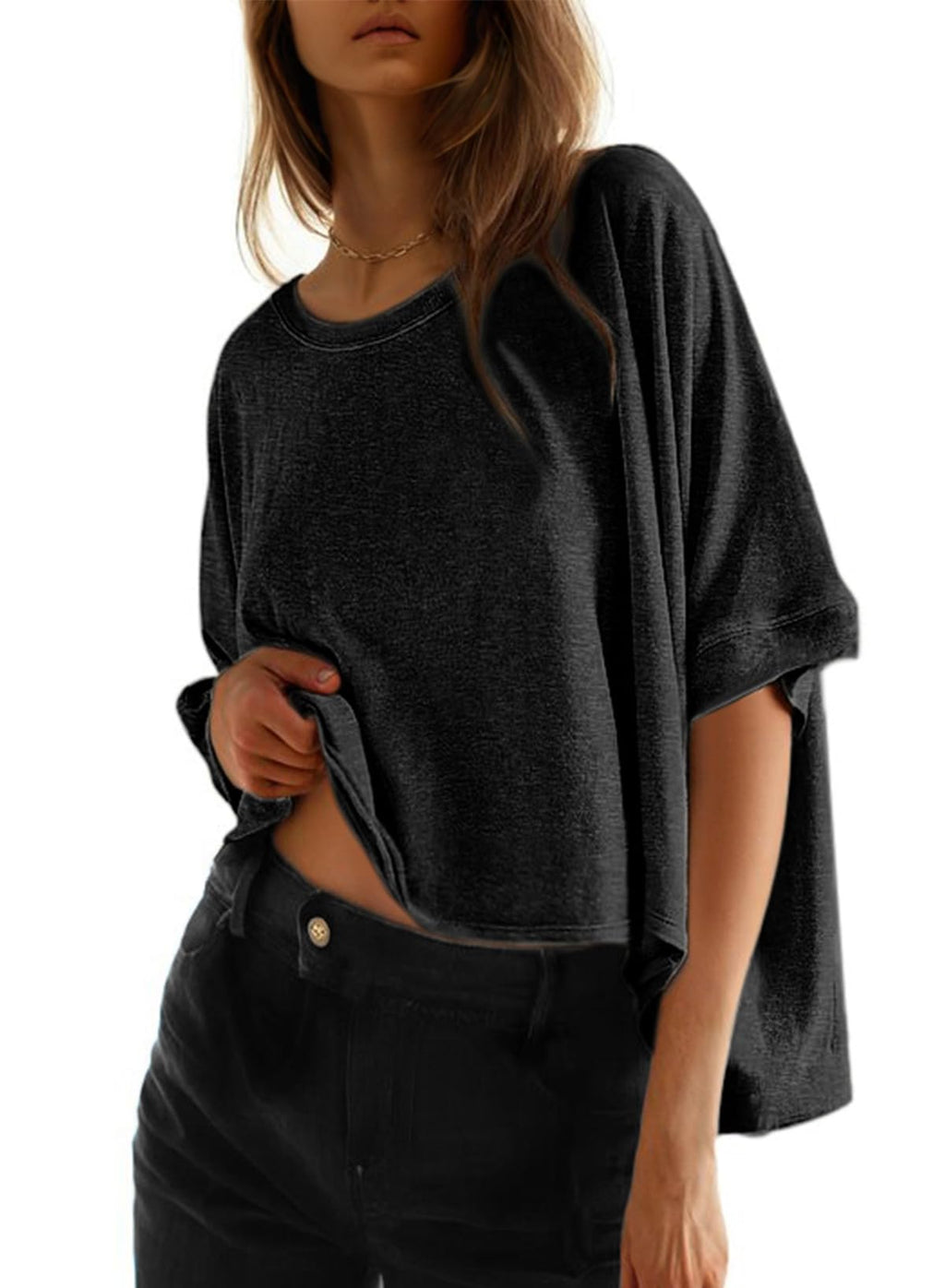 Dokotoo Oversized Tops Summer Shirts 2026 Fall T Shirts for Women Basic Tee
