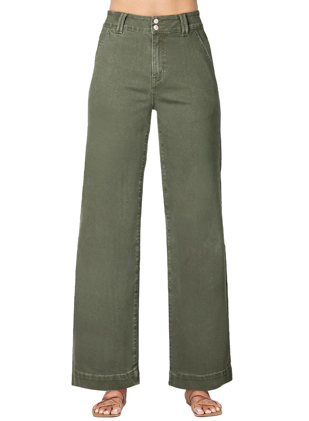 Astylish Women's High Waisted Wide Leg Straight Jeans
