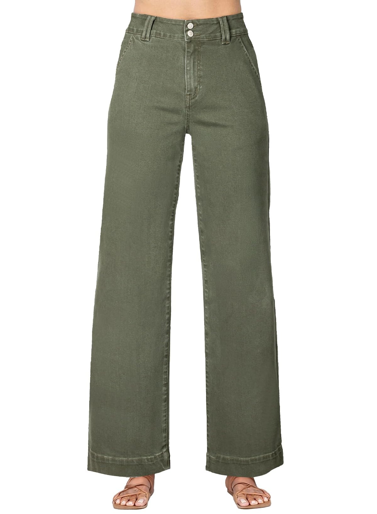 Astylish Women's High Waisted Wide Leg Straight Jeans