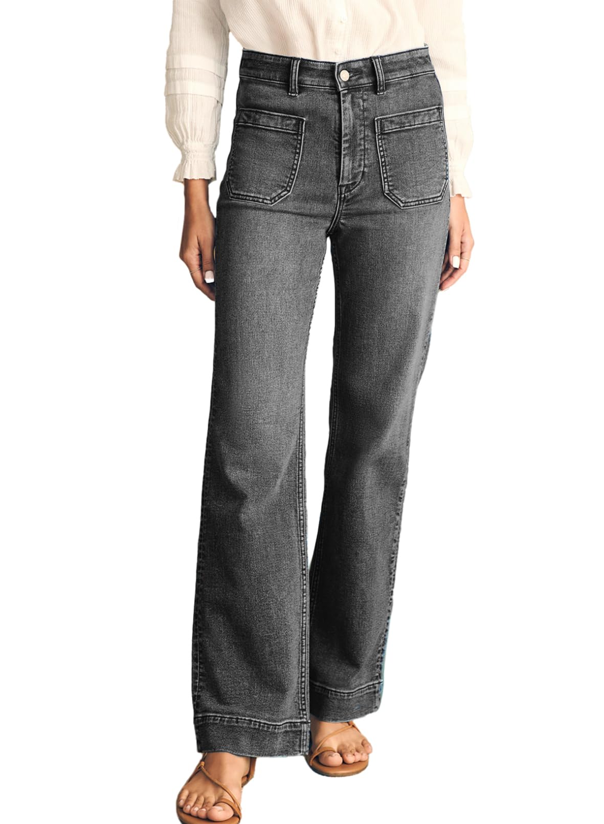 Astylish Women's Wide Leg Jeans High Waisted Denim Pants