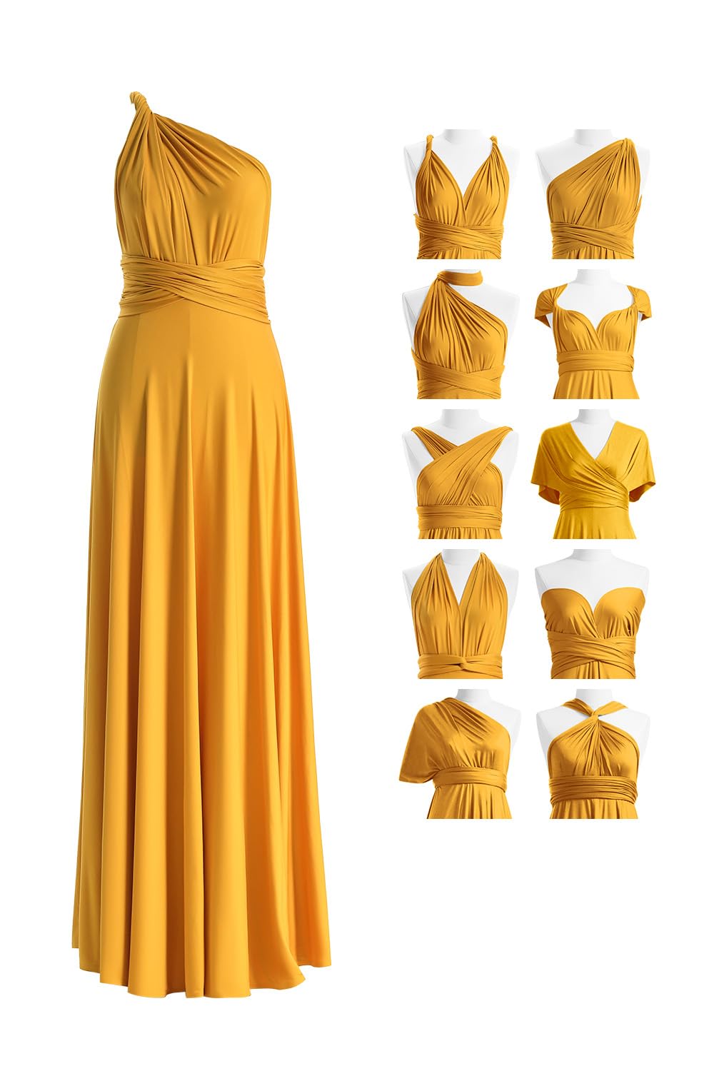 72styles Maxi Infinity Dress for Bridesmaids, Convertible Multi-Way Wrap