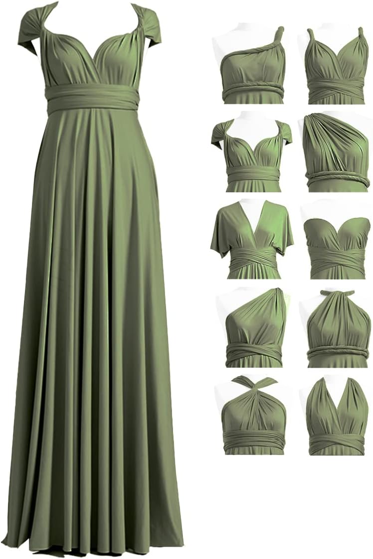 72styles Maxi Infinity Dress for Bridesmaids, Convertible Multi-Way Wrap