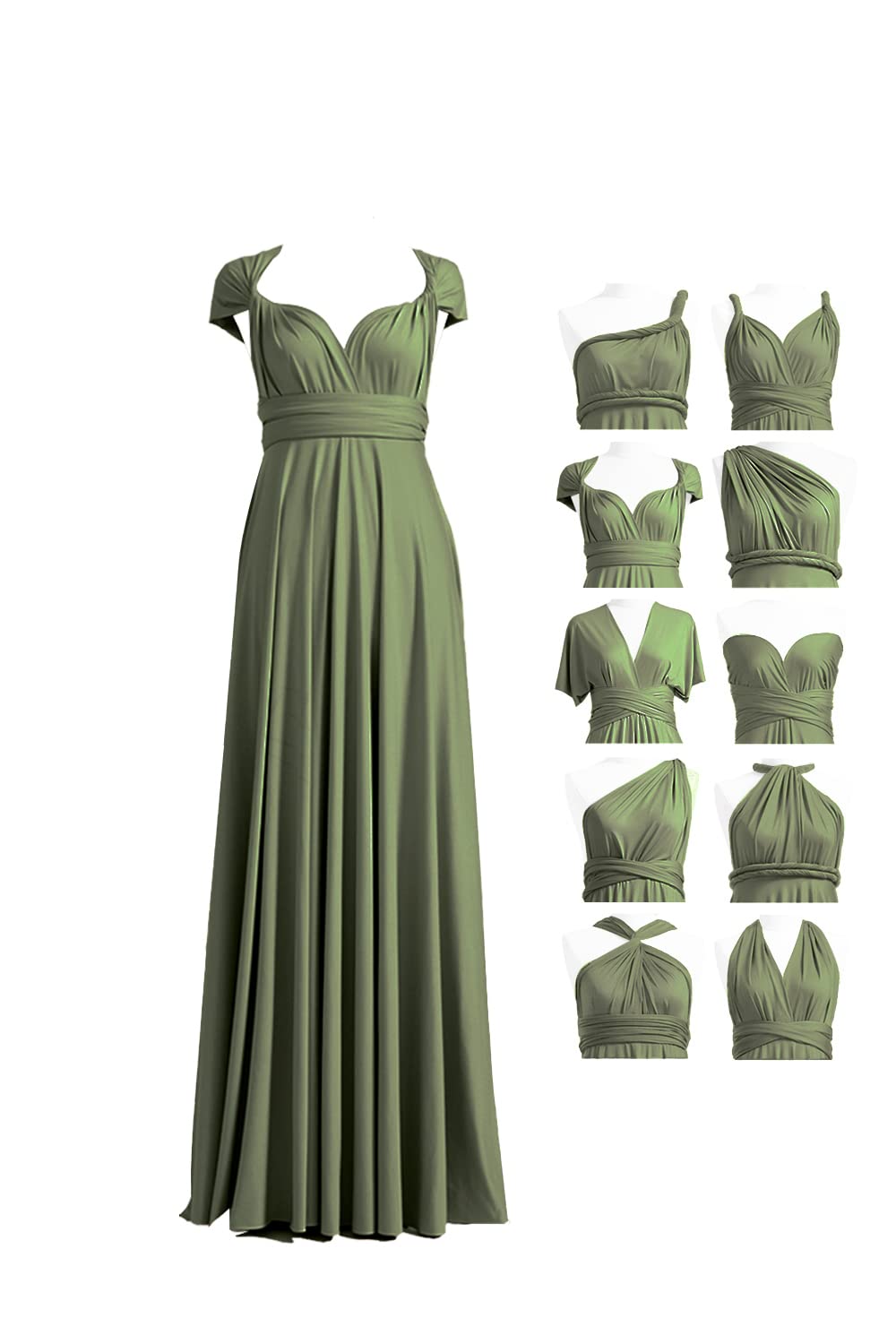 72styles Maxi Infinity Dress for Bridesmaids, Convertible Multi-Way Wrap