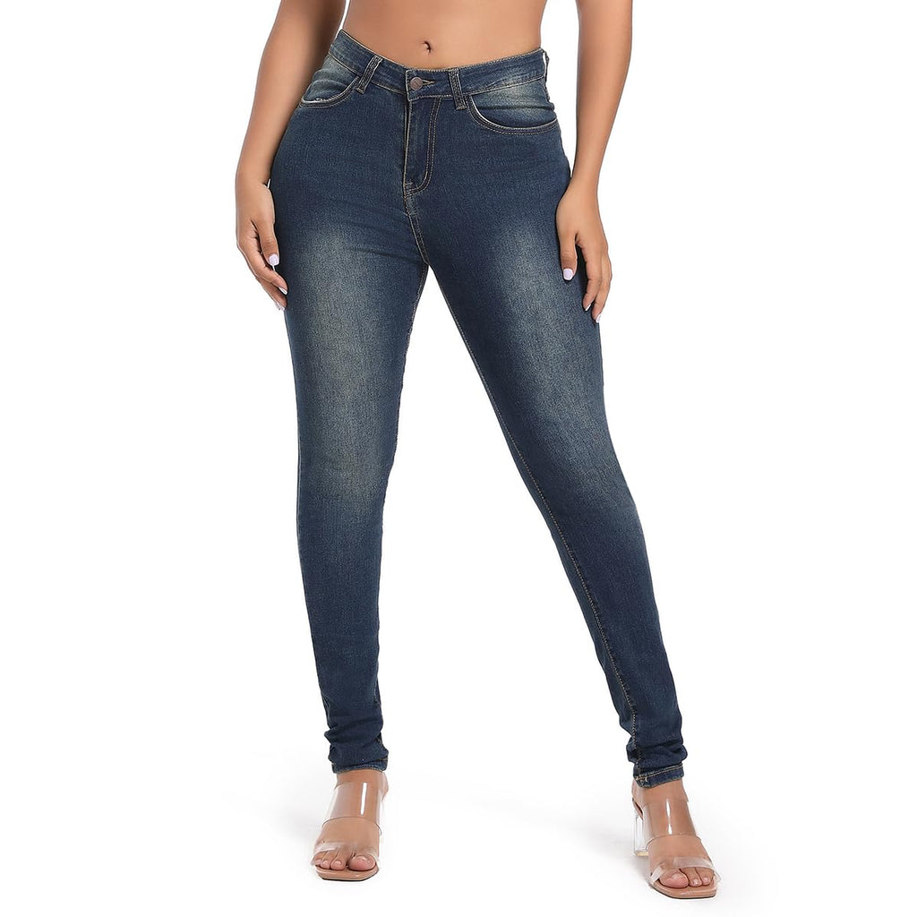 FISCLOSIN Women Colombian High Waisted Butt Lift Skinny Stretch Jeans