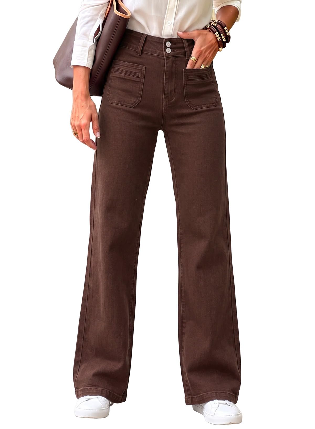 Sidefeel Women's Wide Leg Jeans High Waisted Denim Pants