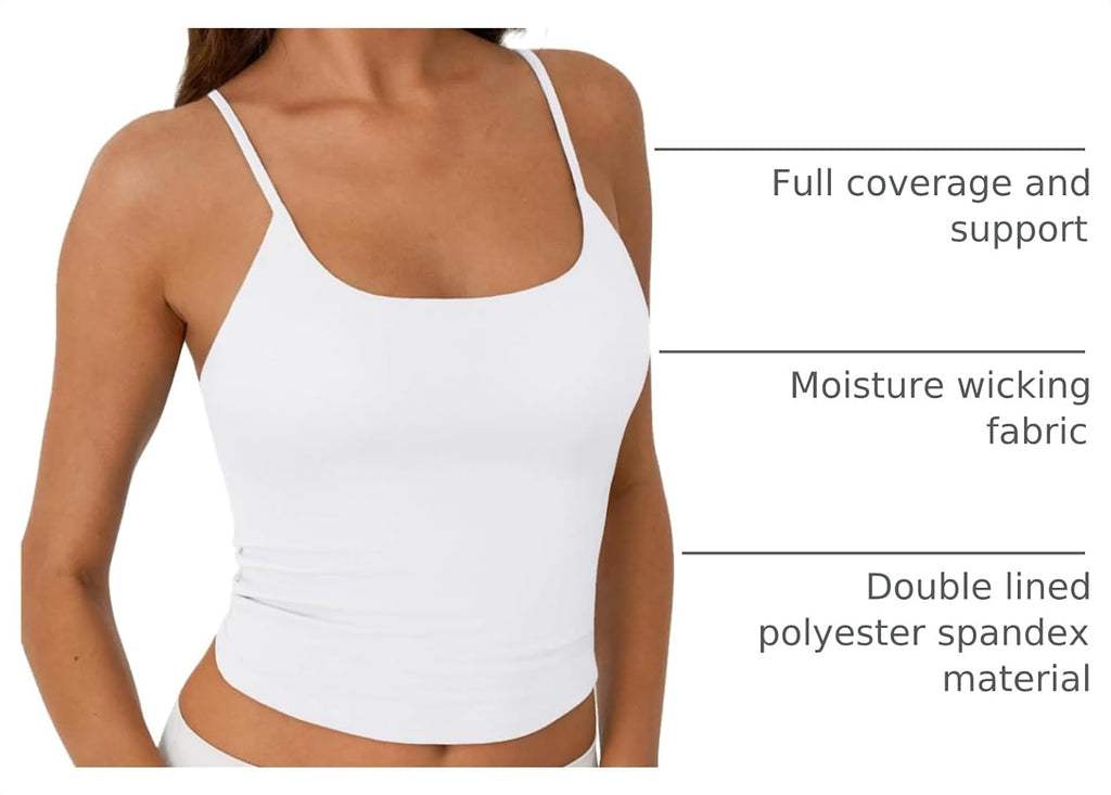 Trendy Queen Womens Double Lined Adjustable Spaghetti Strap Tank Tops