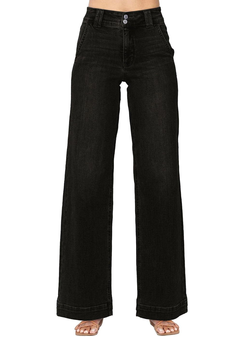Astylish Women's High Waisted Wide Leg Straight Jeans