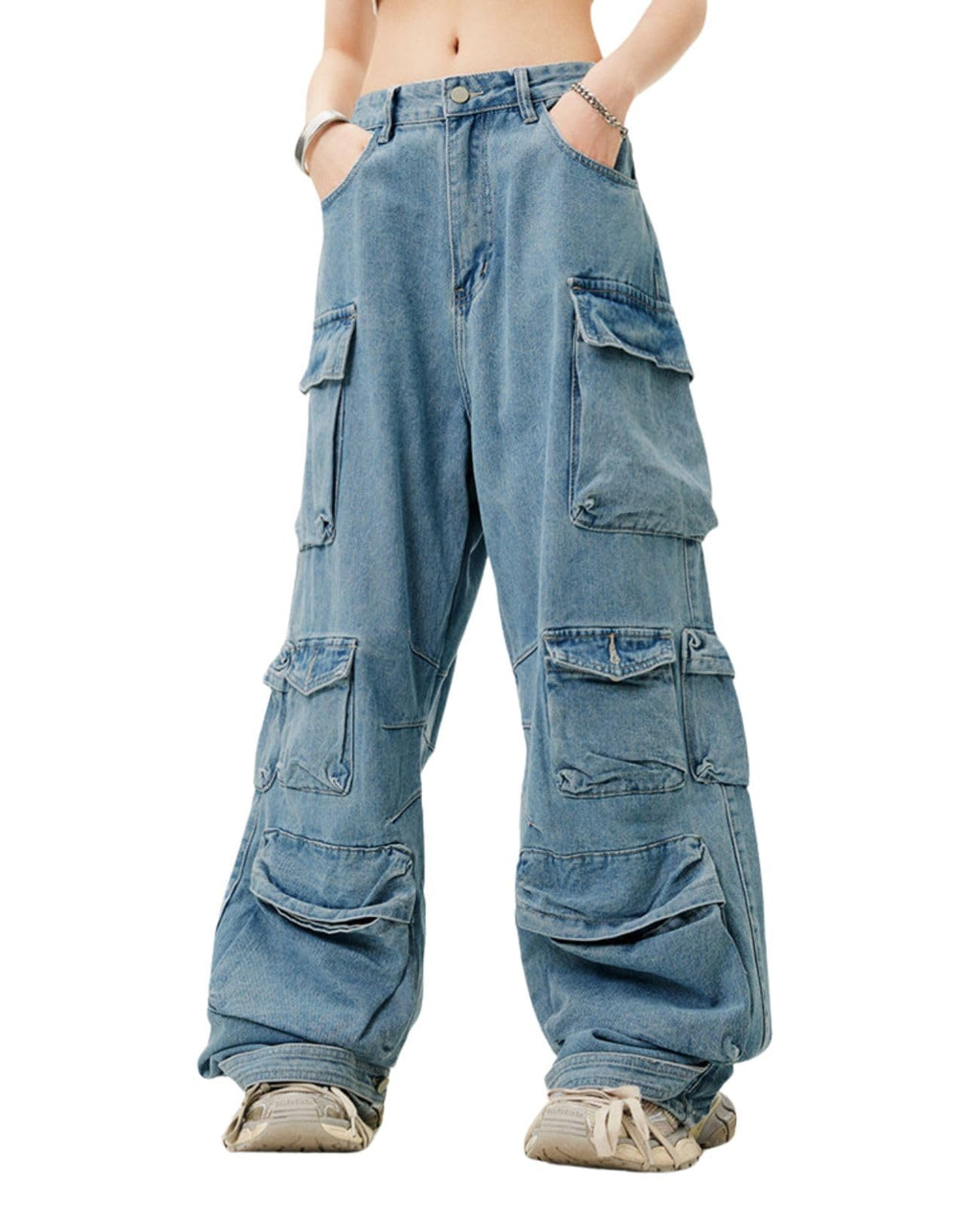 Cargo Jeans for Women Low Waist Baggy Pants Y2k