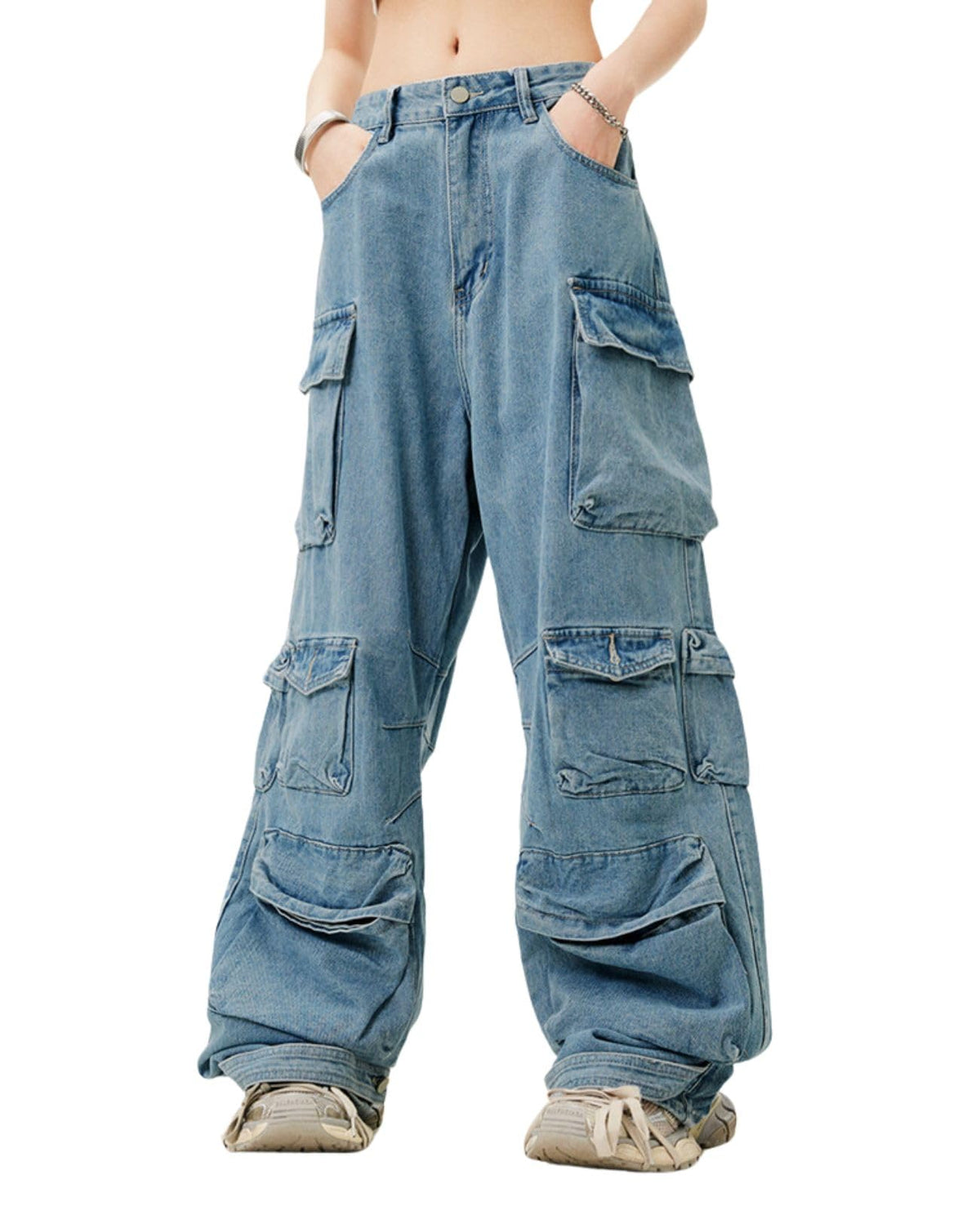 Cargo Jeans for Women Low Waist Baggy Pants Y2k