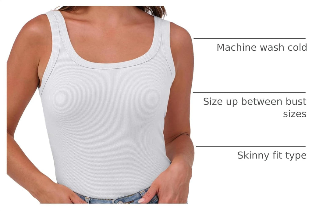 ANRABESS Womens Square Neck Ribbed Tank Tops 2026 Summer Sleeveless Shirts