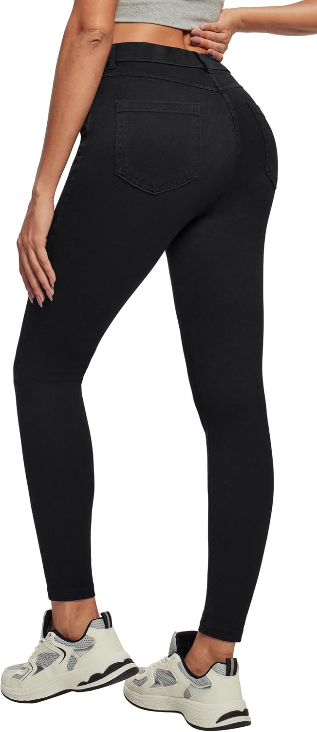 Stretchy Skinny Jeans for Women Pull On Jeggings High Waist Denim Leggings