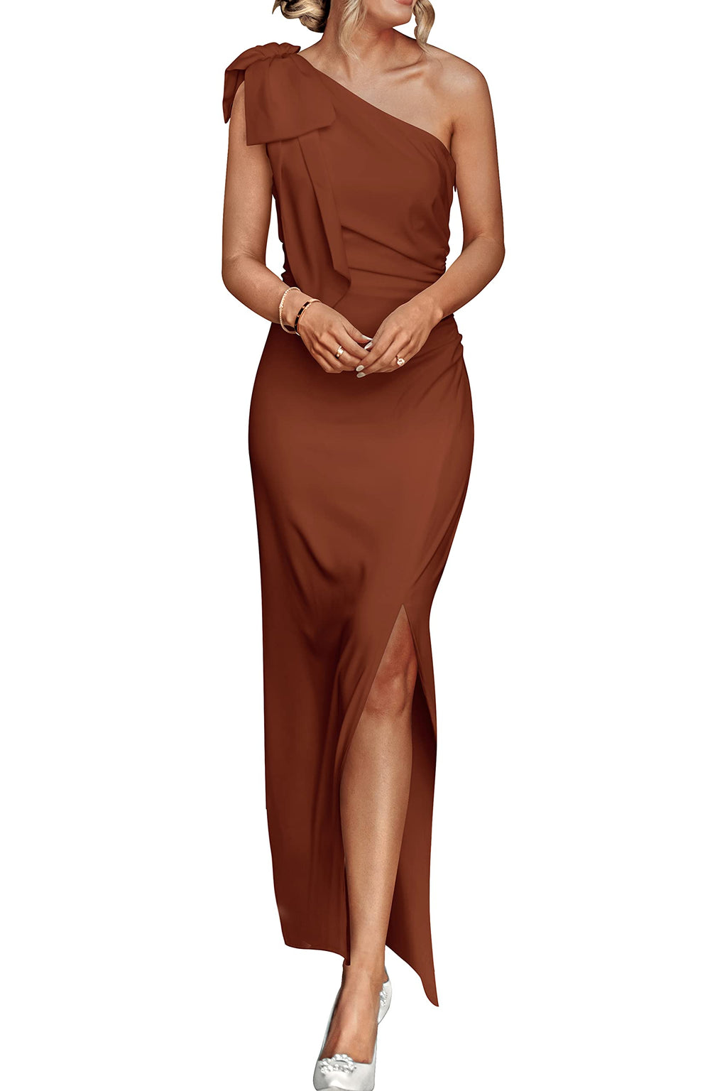 PRETTYGARDEN Women's One Shoulder Cocktail Maxi Dresses