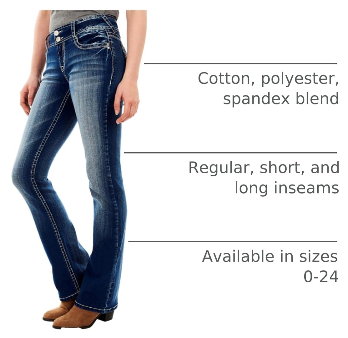 WallFlower Luscious Curvy Bootcut Jeans for Women, Sizes 0-24