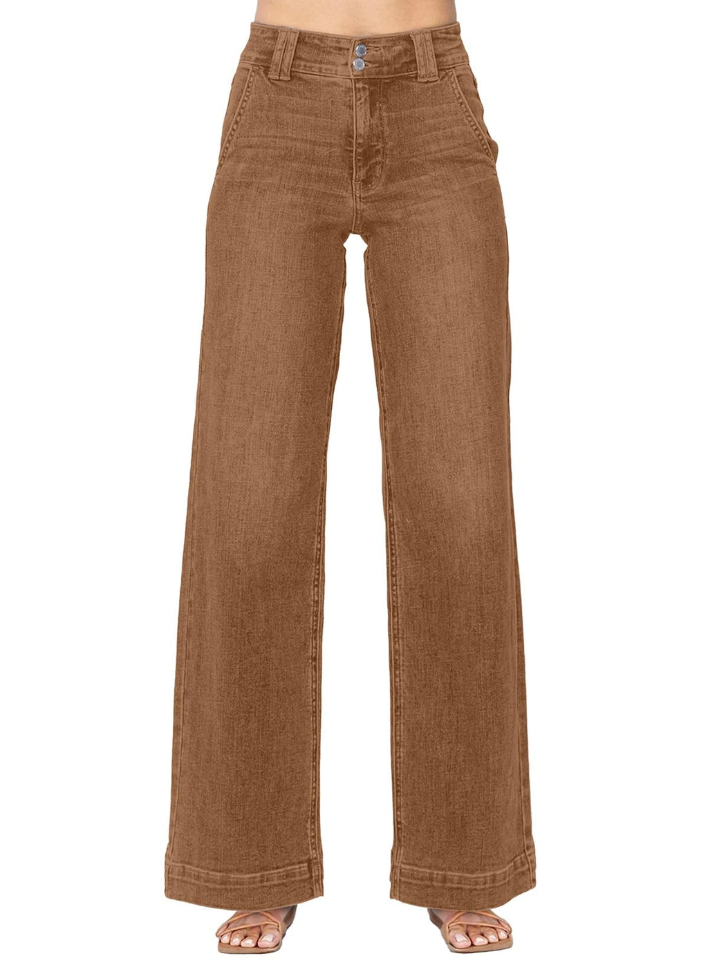 Astylish Women's High Waisted Wide Leg Straight Jeans