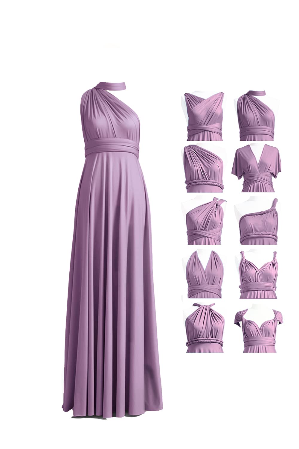 72styles Maxi Infinity Dress for Bridesmaids, Convertible Multi-Way Wrap