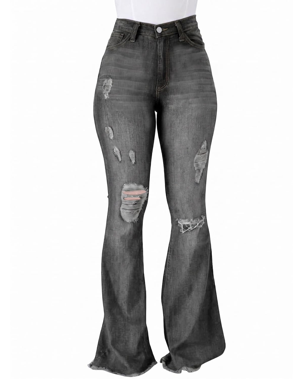 PEIHOT Vintage Bell Bottoms Flare Jeans for Women 90s High Waist Ripped Distressed Wide Leg High Rise Denim Pants