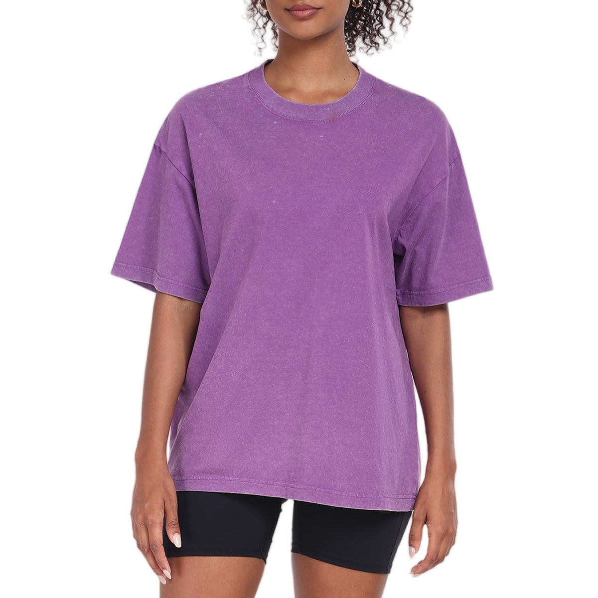 Womens Washed Vintage Oversized T-Shirt Baggy Workout Tops Short Sleeve Cotton Tshirts Streetwear Boyfriend Tee