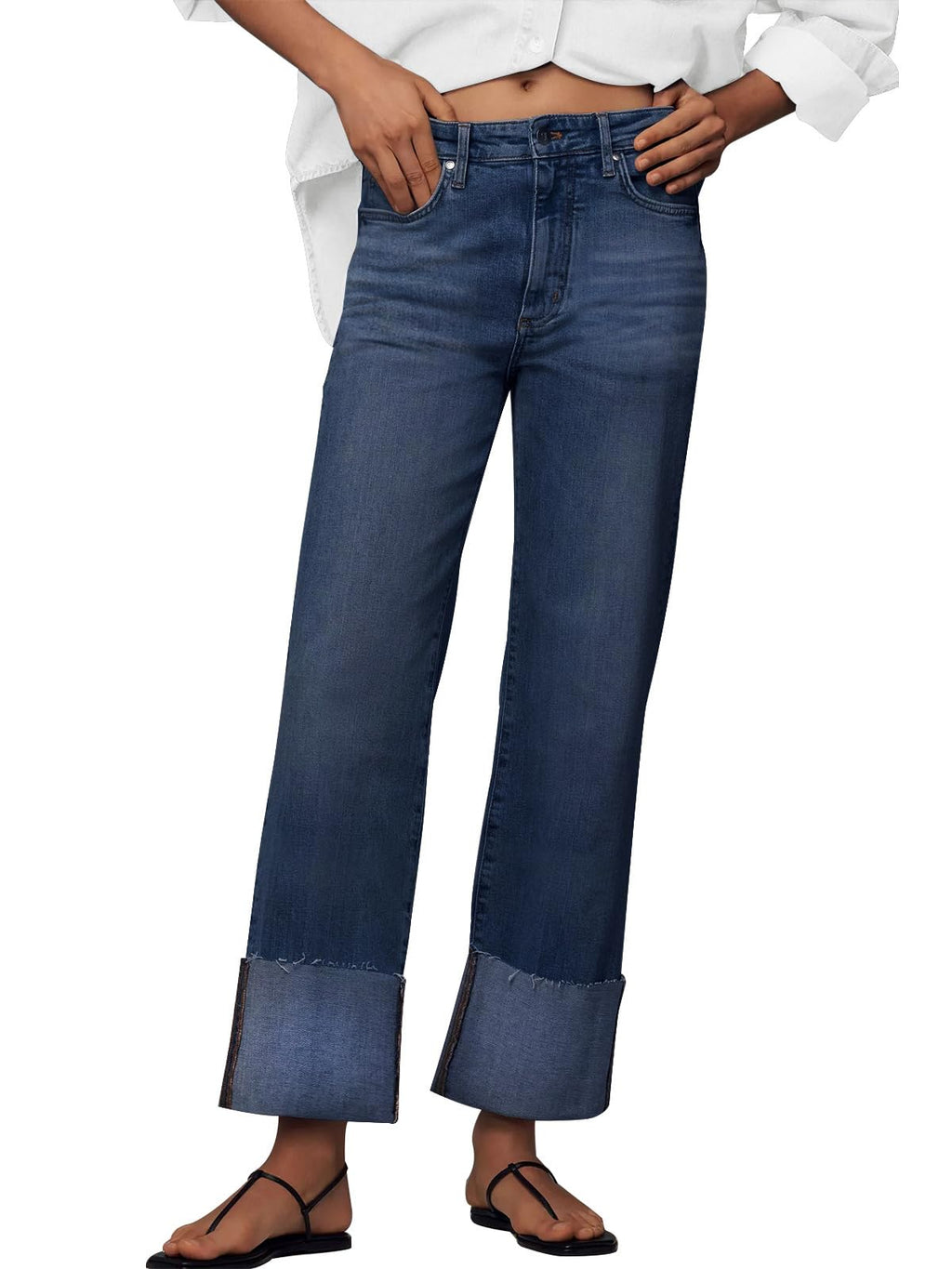 KUNMI Jeans for Women Wide Leg Baggy High Waist Boyfriends Straight Leg Stretchy Denim Pants Trendy Fall 2026