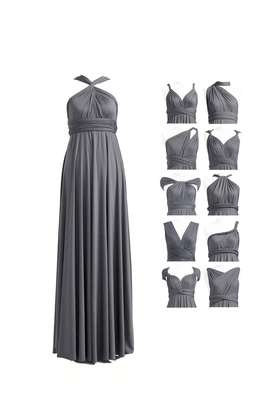 72styles Maxi Infinity Dress for Bridesmaids, Convertible Multi-Way Wrap