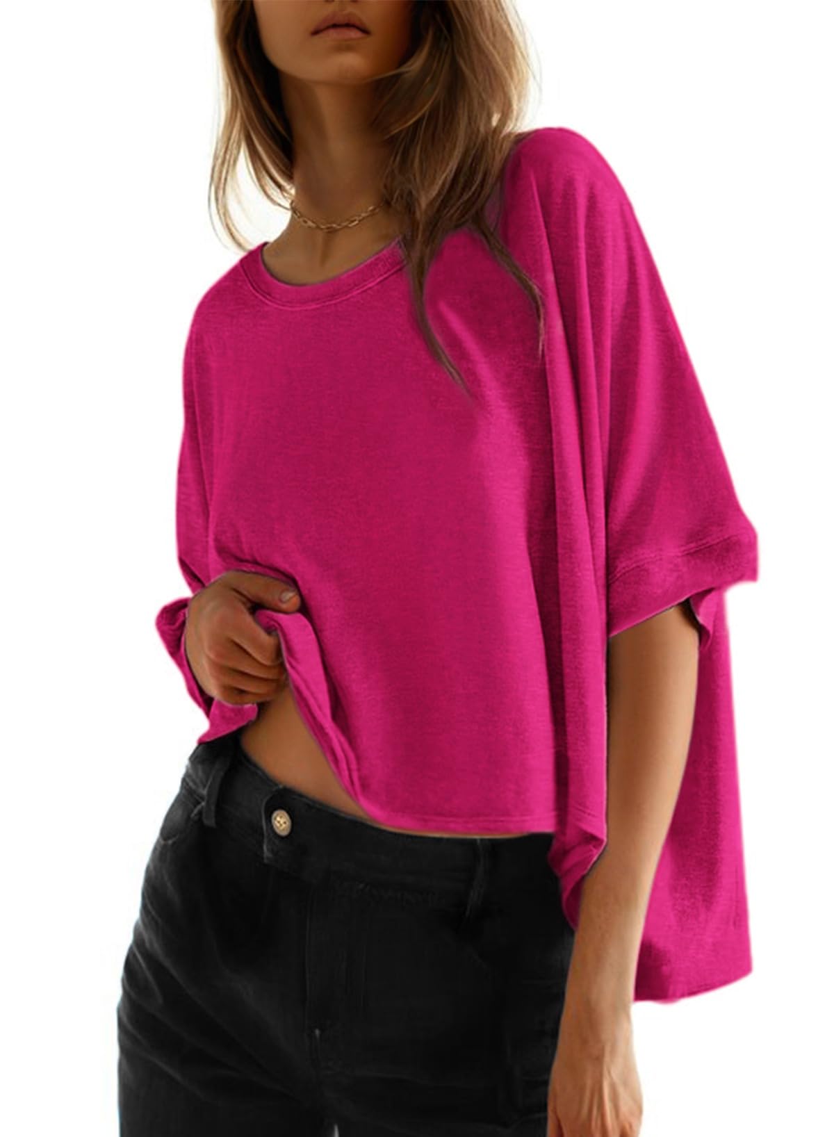 Dokotoo Oversized Tops Summer Shirts 2026 Fall T Shirts for Women Basic Tee