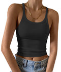 Artfish Women's Sleeveless Tank Top Form Fitting Scoop Neck Ribbed Knit Basic Cami Shirts
