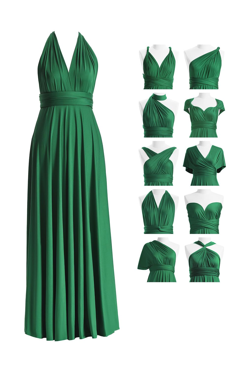 72styles Maxi Infinity Dress for Bridesmaids, Convertible Multi-Way Wrap