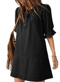 Dokotoo Women's Denim Dress Ruffle Short Sleeve Button Cowgirl Jean Dress