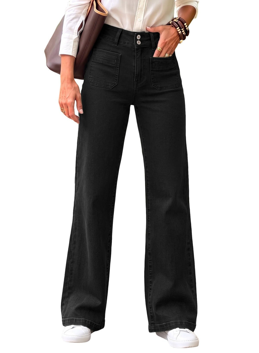 Sidefeel Women's Wide Leg Jeans High Waisted Denim Pants