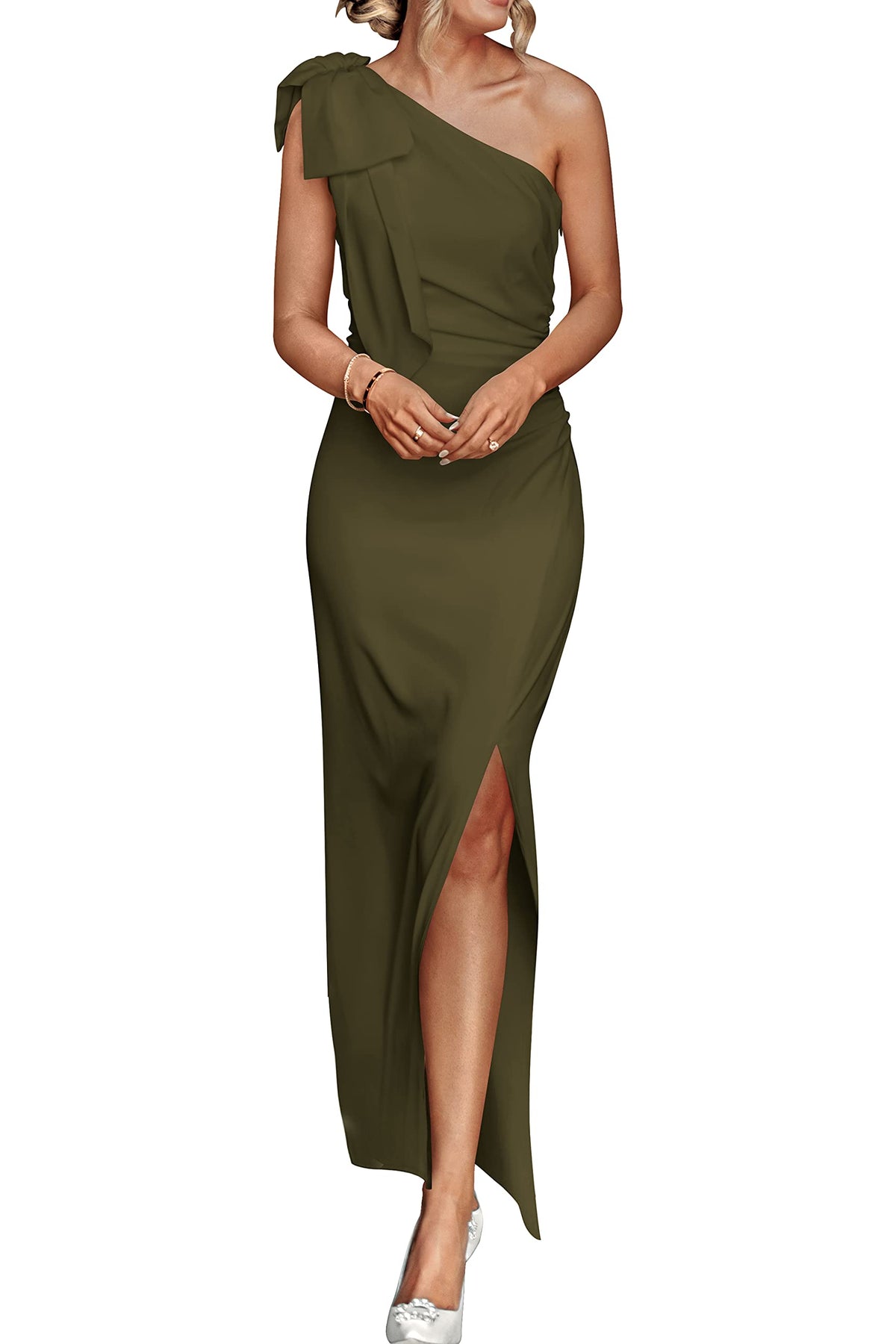 PRETTYGARDEN Women's One Shoulder Cocktail Maxi Dresses